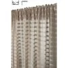 RIDEAUDISCOUNT Voilage Grande Largeur 280 X 240 Cm à Galon Fronceur Effet Lin Etamine Rayé Boho Style Naturel - Naturel