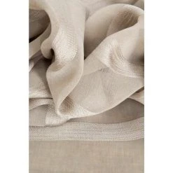 RIDEAUDISCOUNT Voilage Grande Largeur 280 X 240 Cm à Galon Fronceur Effet Lin Etamine Rayé Boho Style Naturel - Naturel -Rideau et tringle Soldes 2024 27151460 3