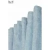 RIDEAUDISCOUNT Rideau Chiné 200 X 270 Cm Grande Largeur Grande Hauteur Galon Fronceur Effet Lin Naturel Bleu - Bleu