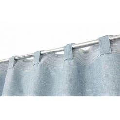 RIDEAUDISCOUNT Rideau Chiné 200 X 270 Cm Grande Largeur Grande Hauteur Galon Fronceur Effet Lin Naturel Bleu - Bleu -Rideau et tringle Soldes 2024 27151553 5