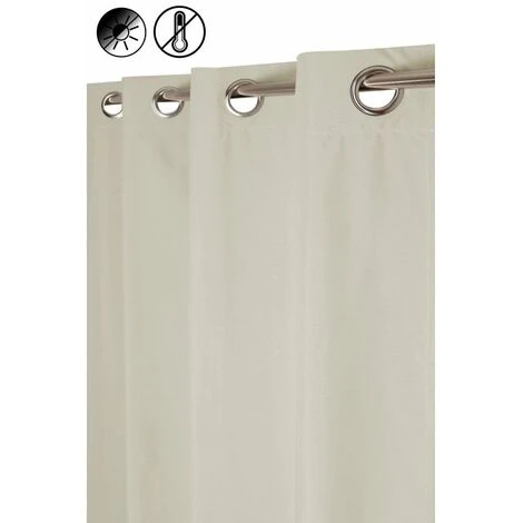 RIDEAUDISCOUNT Rideau Occultant Thermique 135 X 260 Cm à Oeillets Aspect Coton Uni Ecru - Ecru 1 RIDEAUDISCOUNT Rideau Occultant Thermique 135 X 260 Cm à Oeillets Aspect Coton Uni Ecru - Ecru