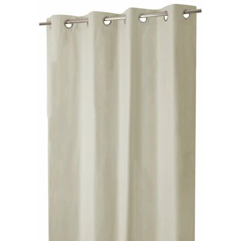 RIDEAUDISCOUNT Rideau Occultant Thermique 135 X 260 Cm à Oeillets Aspect Coton Uni Ecru - Ecru 2 RIDEAUDISCOUNT Rideau Occultant Thermique 135 X 260 Cm à Oeillets Aspect Coton Uni Ecru - Ecru – Image 2