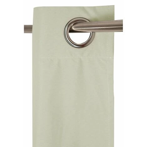 RIDEAUDISCOUNT Rideau Occultant Thermique 135 X 260 Cm à Oeillets Aspect Coton Uni Ecru - Ecru 4 RIDEAUDISCOUNT Rideau Occultant Thermique 135 X 260 Cm à Oeillets Aspect Coton Uni Ecru - Ecru – Image 4