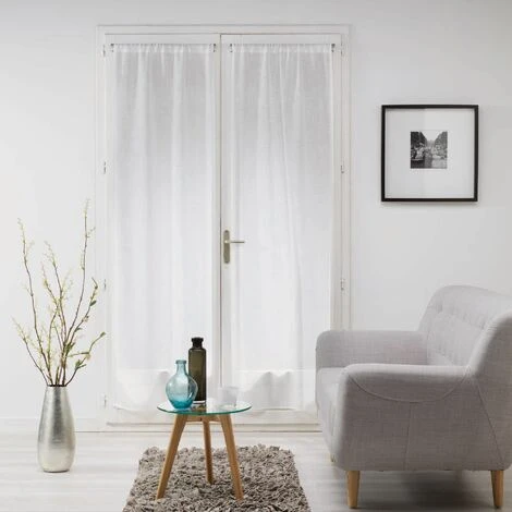 DOUCEUR D'INTRIEUR Paire Droite Passe Tringle 2 X 70 X 200 Cm Voile Tisse Milza Blanc - Blanc 1 DOUCEUR D'INTRIEUR Paire Droite Passe Tringle 2 X 70 X 200 Cm Voile Tisse Milza Blanc - Blanc