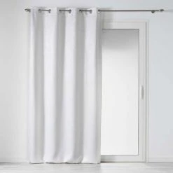 DOUCEUR D'INTÉRIEUR Rideau Occultant 140 X 240 Cm En Velours Frappé Tropicaline Blanc