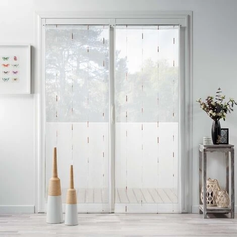 DOUCEUR D'INTÉRIEUR Paire Droite Passe Tringle 2x70x200 Cm Voile Sable Fil Chenille Chenilla Naturel - Naturel 1 DOUCEUR D'INTÉRIEUR Paire Droite Passe Tringle 2x70x200 Cm Voile Sable Fil Chenille Chenilla Naturel - Naturel