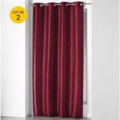 DOUCEUR D'INTRIEUR Lot De 2 Rideaux Effet Brillant 140 X 240 Cm Shana Bordeaux - Bordeaux