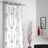 DOUCEUR D'INTÉRIEUR Panneau A Oeillets 140 X 240 Cm Voile Imprime Transfert Looping Blanc/Noir - Blanc/noir