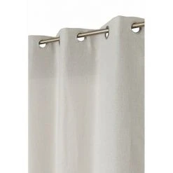 RIDEAUDISCOUNT Rideau 140 X 260 Cm à Oeillets Effet Laine Avec Tissage Ecru - Ecru