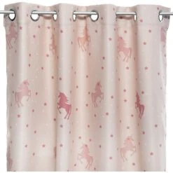 HOMEMAISON Rideau Licorne Phosphorescent Rose 140 X 250 Cm - Rose