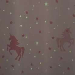 HOMEMAISON Rideau Licorne Phosphorescent Rose 140 X 250 Cm - Rose -Rideau et tringle Soldes 2024 27547750 3