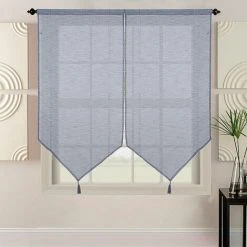 BEST INTERIOR Paire De Vitrages Uni Gris 2x60x160cm - Gris