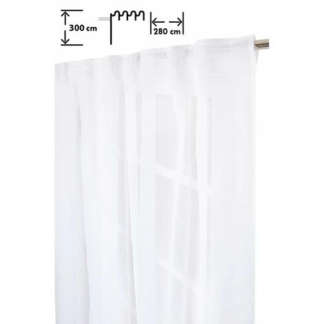 RIDEAUDISCOUNT Voilage 280 X 300 Cm Galon Fronceur Pattes Cachées Grande Largeur Grande Hauteur Effet Naturel Uni Blanc - Blanc 1 RIDEAUDISCOUNT Voilage 280 X 300 Cm Galon Fronceur Pattes Cachées Grande Largeur Grande Hauteur Effet Naturel Uni Blanc - Blanc
