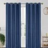 BEST INTERIOR Paire De Rideaux Occultant Maille Bleu 140x260cm - Bleu
