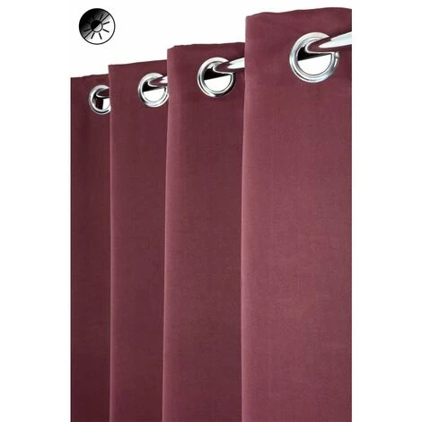 RIDEAUDISCOUNT Rideau Occultant 140 X 240 Cm à Oeillets Uni Prune - Violet 1 RIDEAUDISCOUNT Rideau Occultant 140 X 240 Cm à Oeillets Uni Prune - Violet