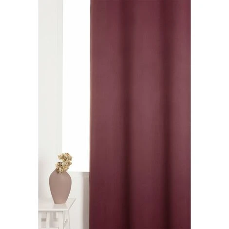 RIDEAUDISCOUNT Rideau Occultant 140 X 240 Cm à Oeillets Uni Prune - Violet 3 RIDEAUDISCOUNT Rideau Occultant 140 X 240 Cm à Oeillets Uni Prune - Violet – Image 3