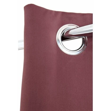 RIDEAUDISCOUNT Rideau Occultant 140 X 240 Cm à Oeillets Uni Prune - Violet 4 RIDEAUDISCOUNT Rideau Occultant 140 X 240 Cm à Oeillets Uni Prune - Violet – Image 4