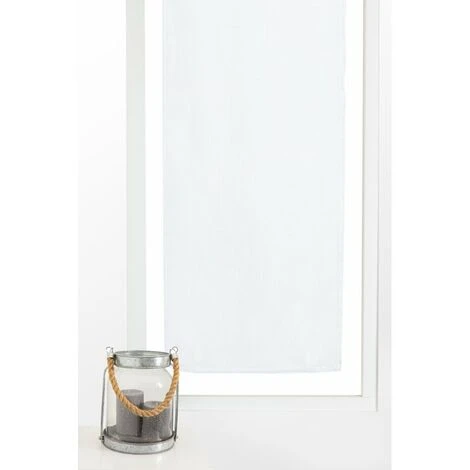 RIDEAUDISCOUNT Vitrage 60 X 160 Cm Passe Tringle Effet Lin Grosse Trame Uni Blanc - Blanc 3 RIDEAUDISCOUNT Vitrage 60 X 160 Cm Passe Tringle Effet Lin Grosse Trame Uni Blanc - Blanc – Image 3