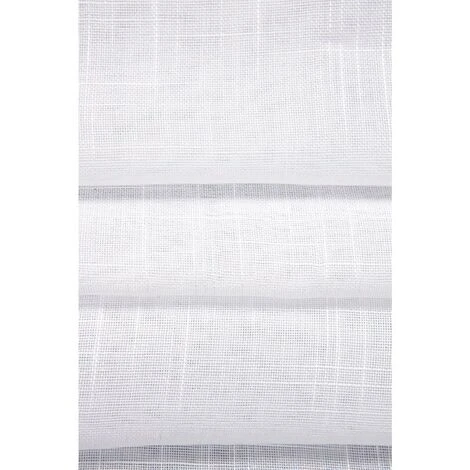 RIDEAUDISCOUNT Vitrage 60 X 160 Cm Passe Tringle Effet Lin Grosse Trame Uni Blanc - Blanc 4 RIDEAUDISCOUNT Vitrage 60 X 160 Cm Passe Tringle Effet Lin Grosse Trame Uni Blanc - Blanc – Image 4
