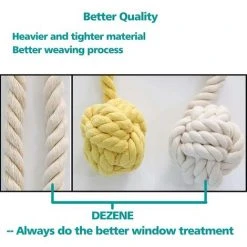 LONGZIMING 1 Paire D'embrasses De Rideau à La Maison à Tricoter à La Main Cordons De Retenue De Corde, Cravate De Rideau De Fenêtre Décorative, Cravate De Draperie Avec Boule Unique, Noir -Rideau et tringle Soldes 2024 28030721 4