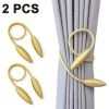 DEVENIRRICHE Embrasses De Rideaux Magnétiques 2 Pièces, Attaches De Rideau Pratiques, Support De Retenue Pour Attaches De Rideaux Décoratifs Pour Rideaux De Fenêtre, Aucun Outil Requis, Doré