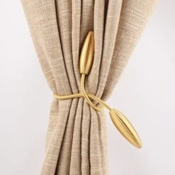 DEVENIRRICHE Embrasses De Rideaux Magnétiques 2 Pièces, Attaches De Rideau Pratiques, Support De Retenue Pour Attaches De Rideaux Décoratifs Pour Rideaux De Fenêtre, Aucun Outil Requis, Doré -Rideau et tringle Soldes 2024 28030839 3