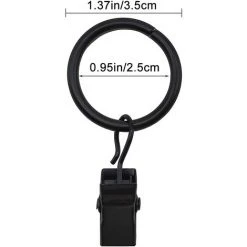 LONGZIMING 30 Anneaux De Rideau PCS Avec Pinces, Pinces à Draperie Solides, Crochets Sur Support De Tige De Tension, Diamètre Intérieur Oeillets En Métal Rideaux Décoratifs Cintres De Fenêtre, Argent -Rideau et tringle Soldes 2024 28030851 3