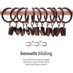 LONGZIMING 30 Anneaux De Rideau PCS Avec Pinces, Pinces à Draperie Solides, Crochets Sur Support De Tige De Tension, Diamètre Intérieur Oeillets En Métal Rideaux Décoratifs Cintres De Fenêtre, Rouge -Rideau et tringle Soldes 2024 28030854 5