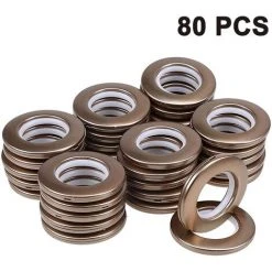 LONGZIMING Oeillet De Rideau 80 Pièces, Anneaux D'oeillet De Rideau Clips Diamètre Intérieur 46mm Anneaux De Bricolage Pour Rideau De Fenêtre, Rideau De Douche, Rideaux De Porte De Vestiaire