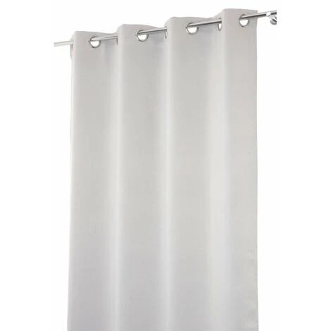 RIDEAUDISCOUNT Rideau Obscurcissant 135 X 240 Cm à Oeillets Uni Gris Clair - Gris 2 RIDEAUDISCOUNT Rideau Obscurcissant 135 X 240 Cm à Oeillets Uni Gris Clair - Gris – Image 2