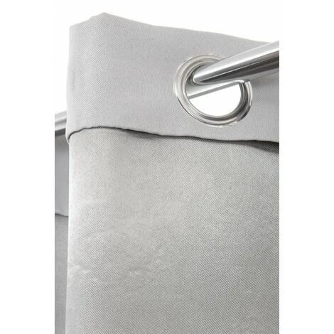 RIDEAUDISCOUNT Rideau Obscurcissant 135 X 240 Cm à Oeillets Uni Gris Clair - Gris 5 RIDEAUDISCOUNT Rideau Obscurcissant 135 X 240 Cm à Oeillets Uni Gris Clair - Gris – Image 5