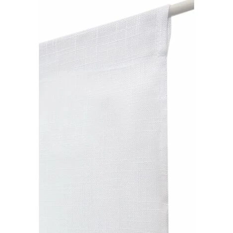 RIDEAUDISCOUNT Vitrage 70 X 210 Cm Passe Tringle Effet Lin Petite Trame Uni Blanc - Blanc 1 RIDEAUDISCOUNT Vitrage 70 X 210 Cm Passe Tringle Effet Lin Petite Trame Uni Blanc - Blanc