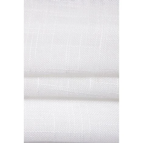 RIDEAUDISCOUNT Vitrage 70 X 210 Cm Passe Tringle Effet Lin Petite Trame Uni Blanc - Blanc 4 RIDEAUDISCOUNT Vitrage 70 X 210 Cm Passe Tringle Effet Lin Petite Trame Uni Blanc - Blanc – Image 4