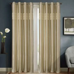 BEST INTERIOR Paire Rideaux Occultant Orion Beige 140x260cm - Beige