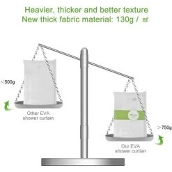 BRIDAY Rideau De Douche 240 X 200 Cm 100% EVA Semi-Transparent Imperméable Anti-moisissure Sans PVC 0.2mm D'épaisseur 3D Eau Cube Avec 16 Anneaux Salle De Bain Rideau Pour Salle De Bains -Rideau et tringle Soldes 2024 28654445 3
