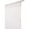 RIDEAUDISCOUNT Vitrage 90 X 210 Cm Passe Tringle Effet Lin Imprimé Fines Rayures Verticales Fil Lurex Doré Blancs - Blanc