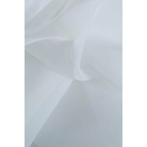 RIDEAUDISCOUNT Voilage 300 X 160 Cm à Galon Fronceur Grande Largeur Lisse Transparent Uni Blanc - Blanc 3 RIDEAUDISCOUNT Voilage 300 X 160 Cm à Galon Fronceur Grande Largeur Lisse Transparent Uni Blanc - Blanc – Image 3