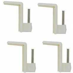 G�N�RIQUE Crochets Adhésifs Couleur Blanc Pour Tringles à Rideaux Extensibles, à Coller Dessus, Sur Fenêtres PVC, Chaque Crochet Supporte + 500 Gr, 4 Pièces