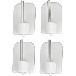 ATELIERS 28 Supports - Crochets Adhésifs/Autocollant Pour Tringle De Vitrage - Lot De 4 (Blanc)