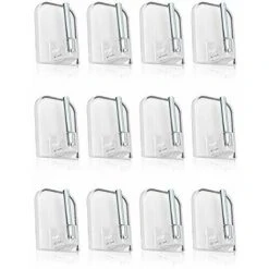 Com-four® 12 Crochets De Rideau - Accroches Rideau Adhésif - Support Rideaux Sans Percage - Rideau Crochets Transparent Autocollant - 2,3 X 1,5 Cm
