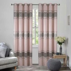 BEST INTERIOR Paire De Rideaux Obscurcissant Viggo Rose 140x260cm - Rose