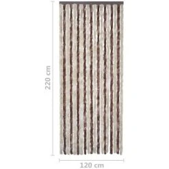 VidaXL Moustiquaire Beige Et Marron Clair 120x220 Cm Chenille - Brun -Rideau et tringle Soldes 2024 29350296 5