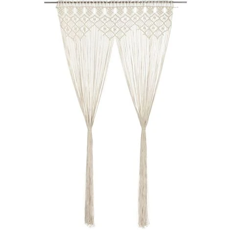 Rideau En Macramé 140x240 Cm Coton VidaXL 1 Rideau En Macramé 140x240 Cm Coton VidaXL
