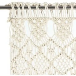 Rideau En Macramé 140x240 Cm Coton VidaXL 7 Rideau En Macramé 140x240 Cm Coton VidaXL -Rideau et tringle Soldes 2024 29365636 3