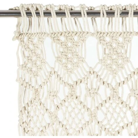 Rideau En Macramé 140x240 Cm Coton VidaXL 3 Rideau En Macramé 140x240 Cm Coton VidaXL – Image 3