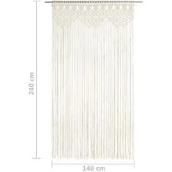 Rideau En Macramé 140x240 Cm Coton VidaXL 9 Rideau En Macramé 140x240 Cm Coton VidaXL -Rideau et tringle Soldes 2024 29365636 5