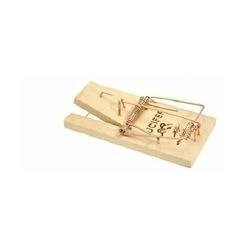 MAISANGE Lot 4 Tapette Piege A Souris Lucifer - Piege Socle En Bois + Ressort - 026