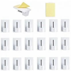 MAISANGE HO2NLE 20 Pcs Rideaux Crochets Adhesifs Pour Tringle Rideau Crochet Autocollant Accroche Rideau Sans Percage Pour Rideau Canne De Cuisine De Chambre De Salle De Bain De Balcon (Blanc)