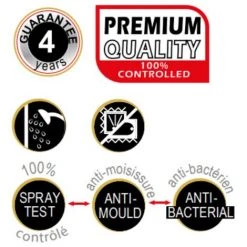 M S V MSV Rideau De Douche Polyester BLOCK 180x200cm QUALITÉ PREMIUM Gris - Anneaux Inclus - Gris -Rideau et tringle Soldes 2024 29473314 3