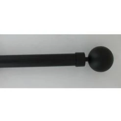 MADEINNATURE Tringle à Rideaux, Kit Complet Métal, Diamètre 28 Mm, Couleur Et Longueur Réglable Et Au Choix - 120x210cm - Gaia Noir Mat.